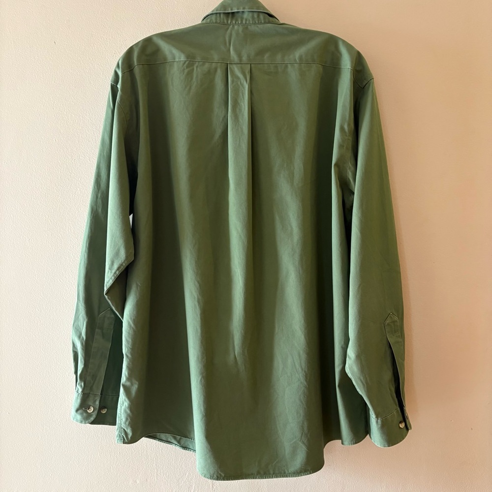 L.L. Bean Green Long-Sleeve Button-Down Shirt, Like New, Sz L-Regular. - Picture 4 of 11